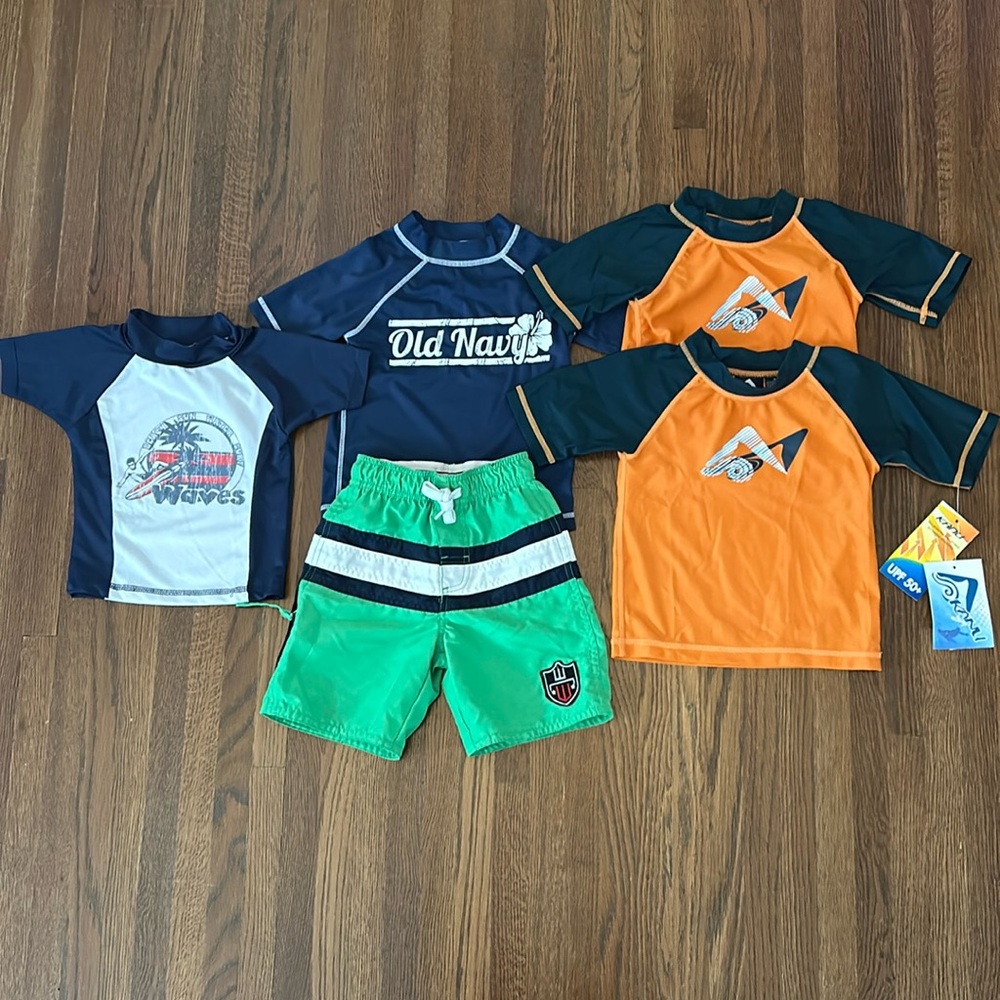 Lot of 2T /3T Swim Shirts / Swim Trunks EUC / NWT